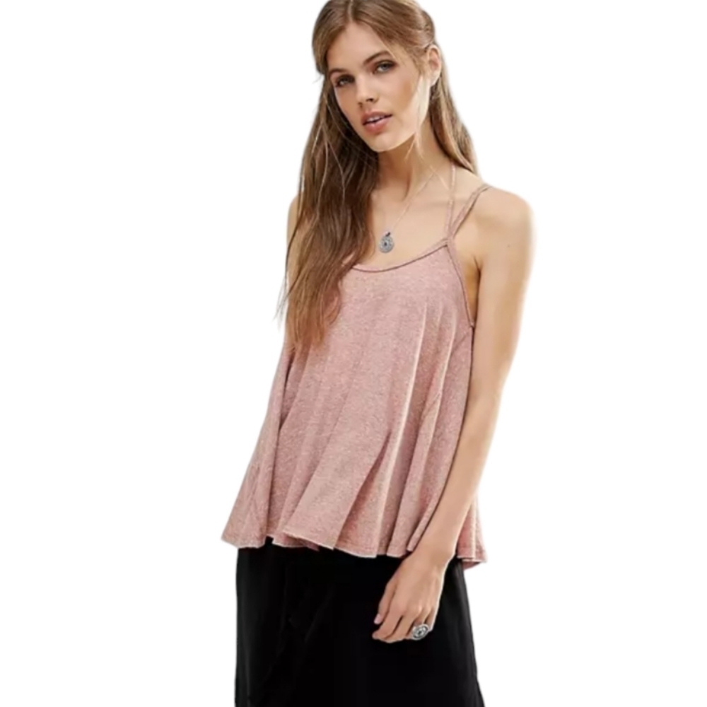 Pink‎ Free People We The Free Tank with razorback strap size m